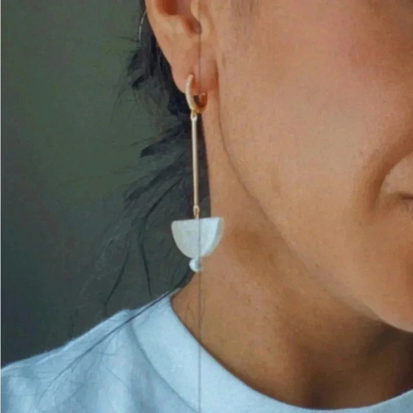 Long Drop Pearl Earrings - Picture 3 of 3